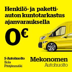 Henkilö- ja pakettiauton kuntotarkastus ajanvarauksella 0 €